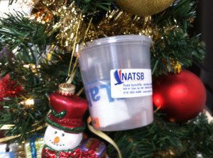 urine cup in christmas tree